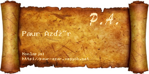 Paur Azár névjegykártya